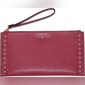 MICHAEL Michael Kors Women's Jet Set Travel Leather Zip Clutch Lipstik